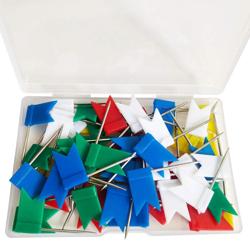 TTSAM 60 Pieces Multi-Color Flag Travel Map Push Pins (5 Colors) - Image 5
